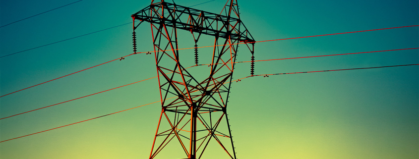 Electrical transmission tower and power lines